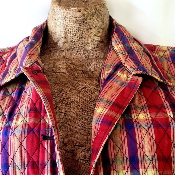 Vintage Womens Quilted Plaid Button-Up Vest  Cottagecore - Picture 5 of 13
